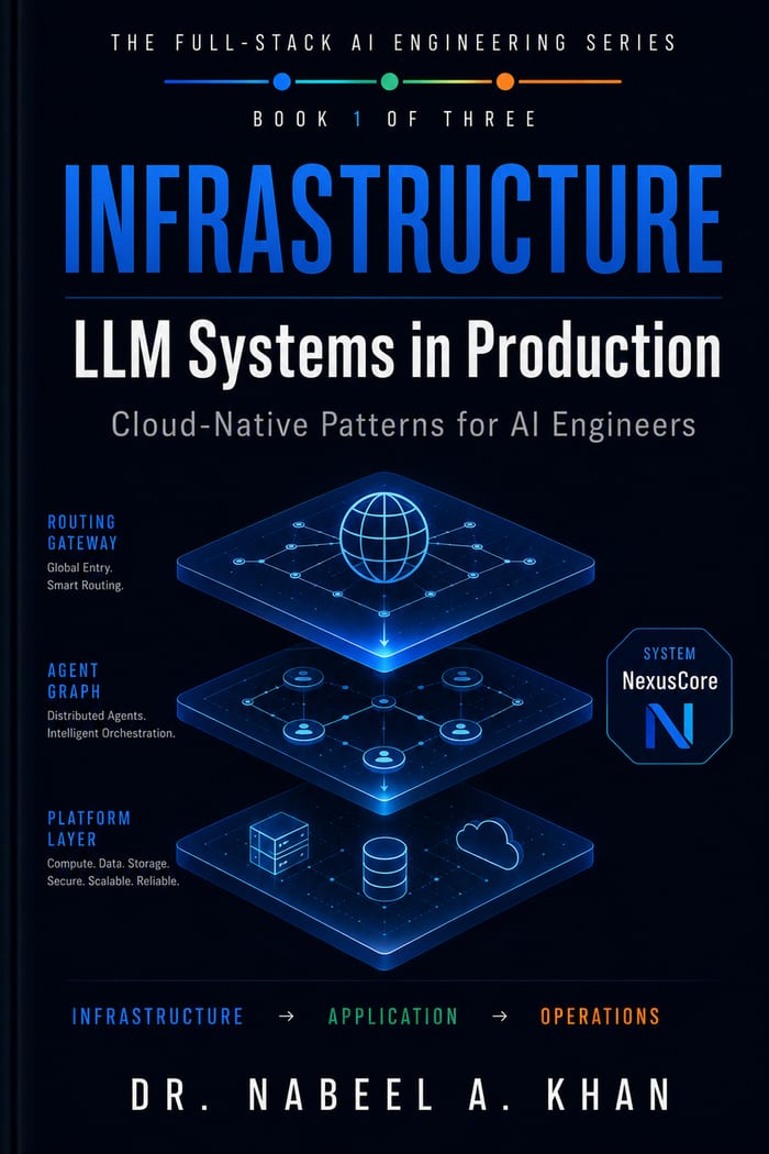 Cover of LLM Systems in Production, Book 1 of the Full-Stack AI Engineering Series, by Dr. Nabeel A. Khan